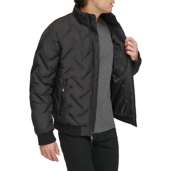 DKNY Men’s Diamond Quilted Puffer Jacket, Black, XXL - Picture 2 of 7